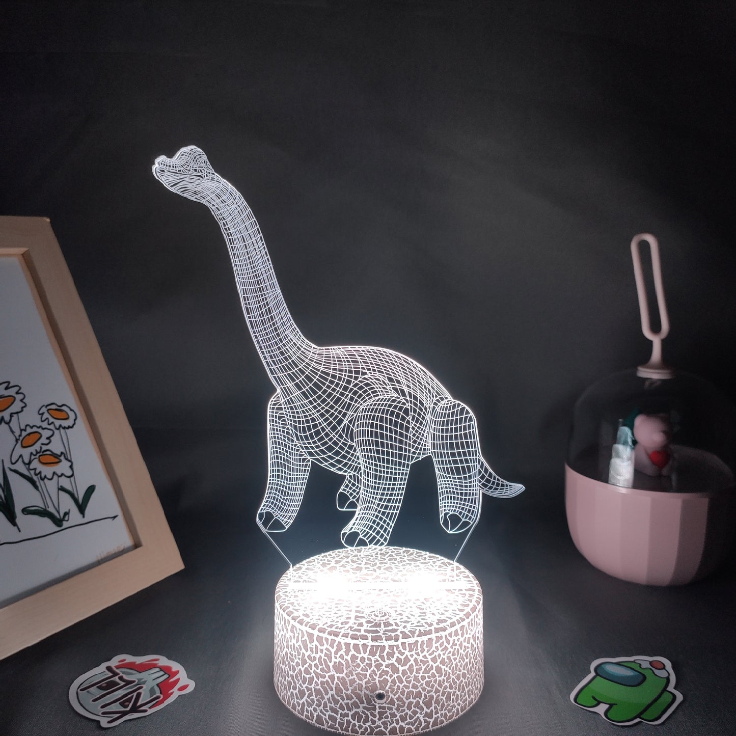 Animal Dinosaur Brachiosaurus 3D LED Neon Lamps RGB Night Lights Birthday Gifts For Kids Childs Bedroom Bedside Table Decoration