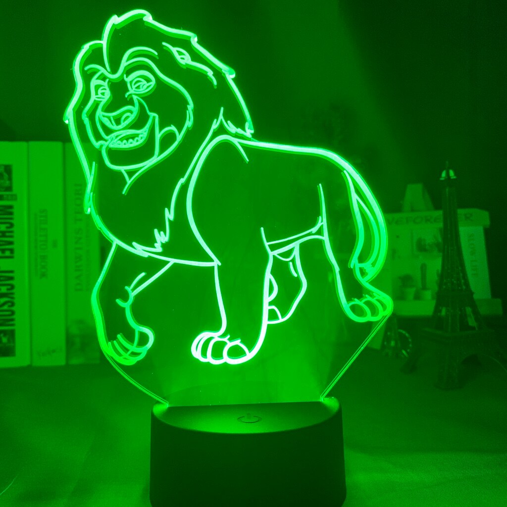 Lion 3d Night Light Children's Room Desk Bedside Led Colorful Variable Night Lamp Battery Usb Children's Gift Kids Lamp