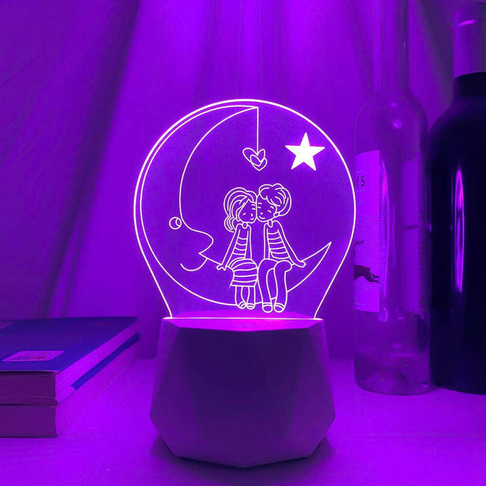 Bluetooth speaker Led Lamps 3D Night Light Valentine's Day Gifts for Home Decoration Usb Battery 3d Illusion Lamp Wedding Souven