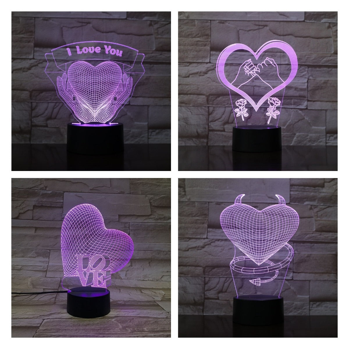 Valentine's Day Gifts 3D Lamp Illusion LED Night Light I LOVE YOU Romantic Love Lights Present for Girls Lady  Bedroom Decor