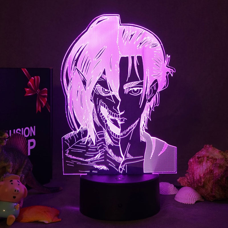 Newest Attack On Titan Lights Anime LED Night Lamps Acrylic USB 3D Figure Bedside Manga Table Lamp For Kids Bedroom Room Decor