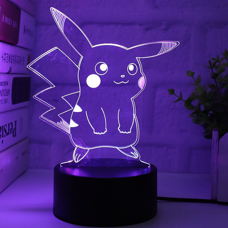 18 Style Pokemon 3D Led Night Light Pikachu Charizard Anime Action Figures Model Logo Lamp Collection Faith Atmosphere Light toy