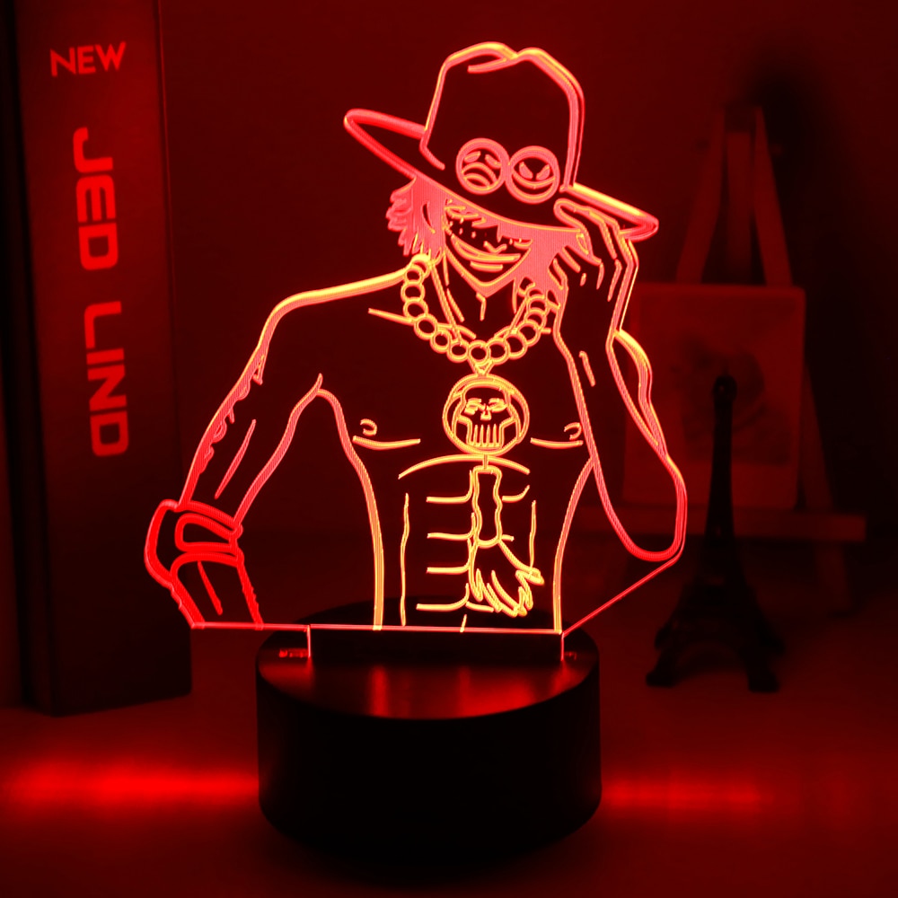 ONE PIECE Anime Night 3D LED Lamp Night Lamp Desktop 7/16 Color Touch Color Changing Light Children Toy Birthday Christmas Gifts