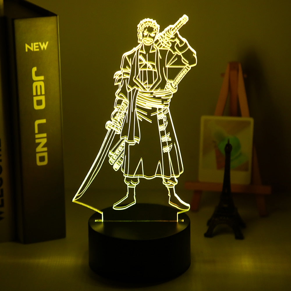 ONE PIECE Anime Night 3D LED Lamp Night Lamp Desktop 7/16 Color Touch Color Changing Light Children Toy Birthday Christmas Gifts