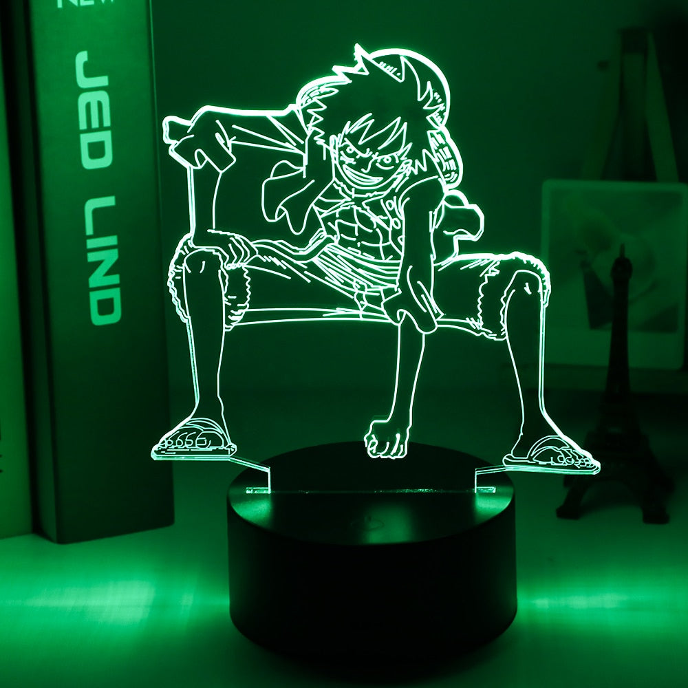 ONE PIECE Anime Night 3D LED Lamp Night Lamp Desktop 7/16 Color Touch Color Changing Light Children Toy Birthday Christmas Gifts