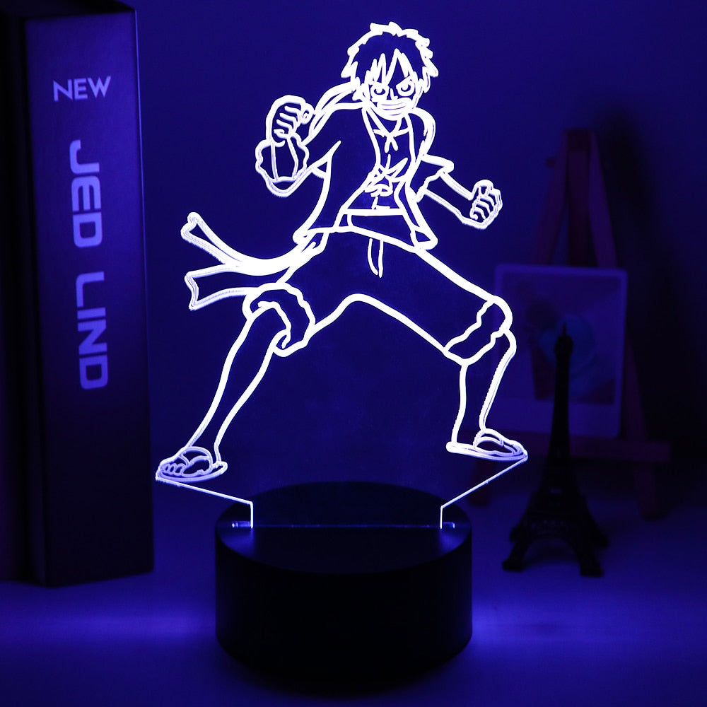 ONE PIECE Anime Night 3D LED Lamp Night Lamp Desktop 7/16 Color Touch Color Changing Light Children Toy Birthday Christmas Gifts