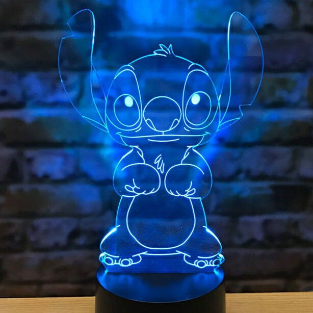 Disney Stitch 3D Anime Night Light Cartoon Action Figure LED Desk Lamp 7 Colors Change RBG Lamp Room Decor Kids Baby Gift