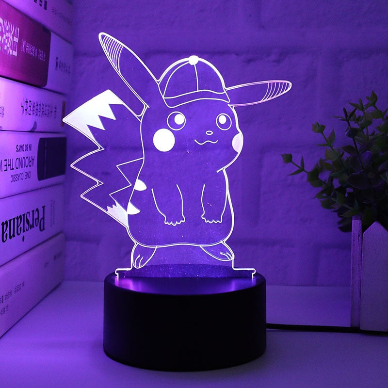 18 Style Pokemon 3D Led Night Light Pikachu Charizard Anime Action Figures Model Logo Lamp Collection Faith Atmosphere Light toy