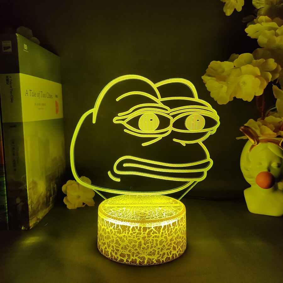 Kawaii Peepo Frog LED Table Lamp Cool New Year Xmas Gift for Kids Friends Holiday Party Lighting Decoration Cute Sad Frog Lights