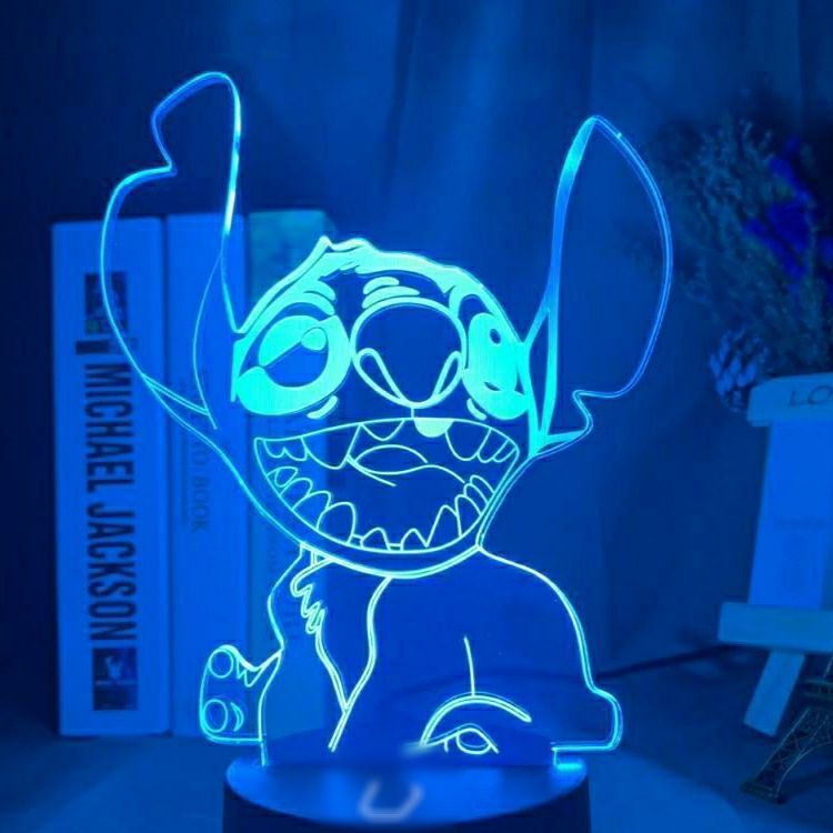 Disney Stitch 3D Anime Night Light Cartoon Action Figure LED Desk Lamp 7 Colors Change RBG Lamp Room Decor Kids Baby Gift