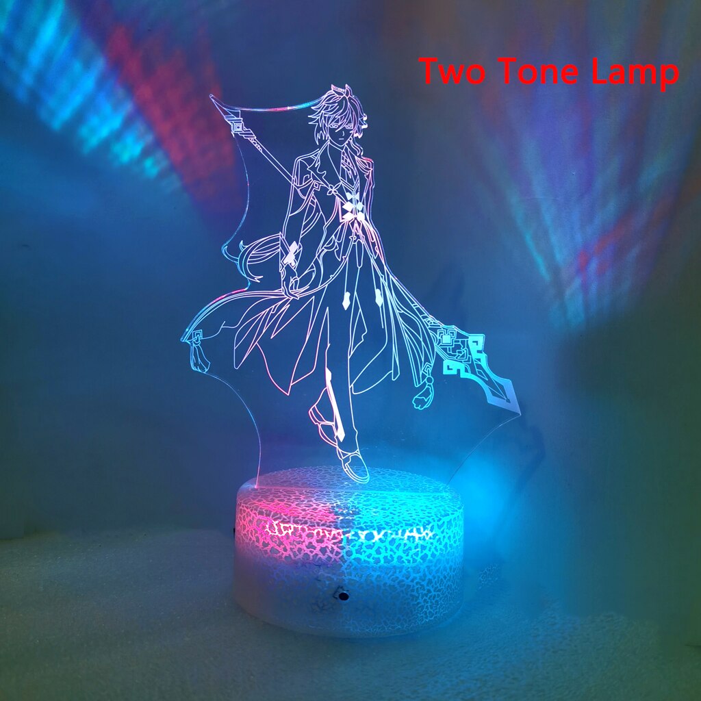 Raiden Shogun Genshin Impact Nilou 3D Led Night Lamp For Kids Anime Light Room Decor Base And Acrylic Board Are Sold Separately