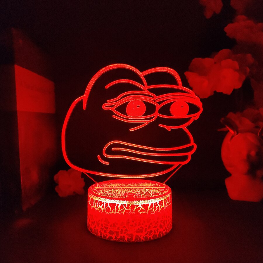 Kawaii Peepo Frog LED Table Lamp Cool New Year Xmas Gift for Kids Friends Holiday Party Lighting Decoration Cute Sad Frog Lights