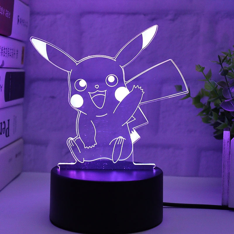 18 Style Pokemon 3D Led Night Light Pikachu Charizard Anime Action Figures Model Logo Lamp Collection Faith Atmosphere Light toy