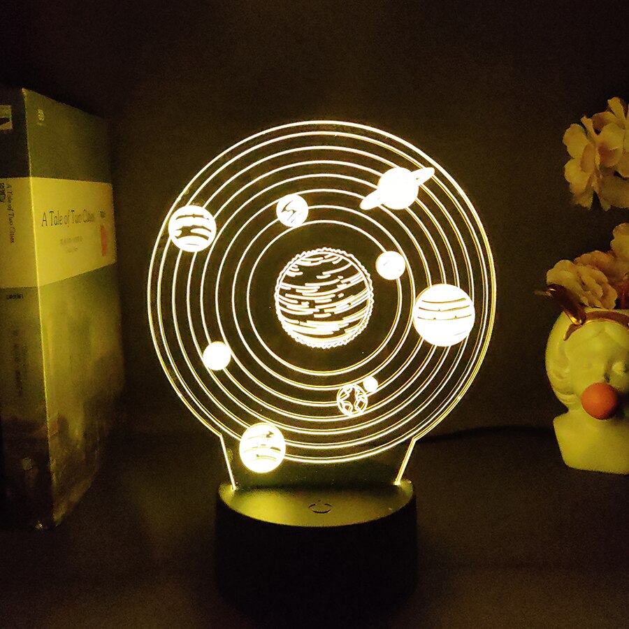 Universe Lamp Solar System 3D Visual Nightlight Educational Toy Lights Cool Birthday Gift for Kids Child Present Bedroom Decor