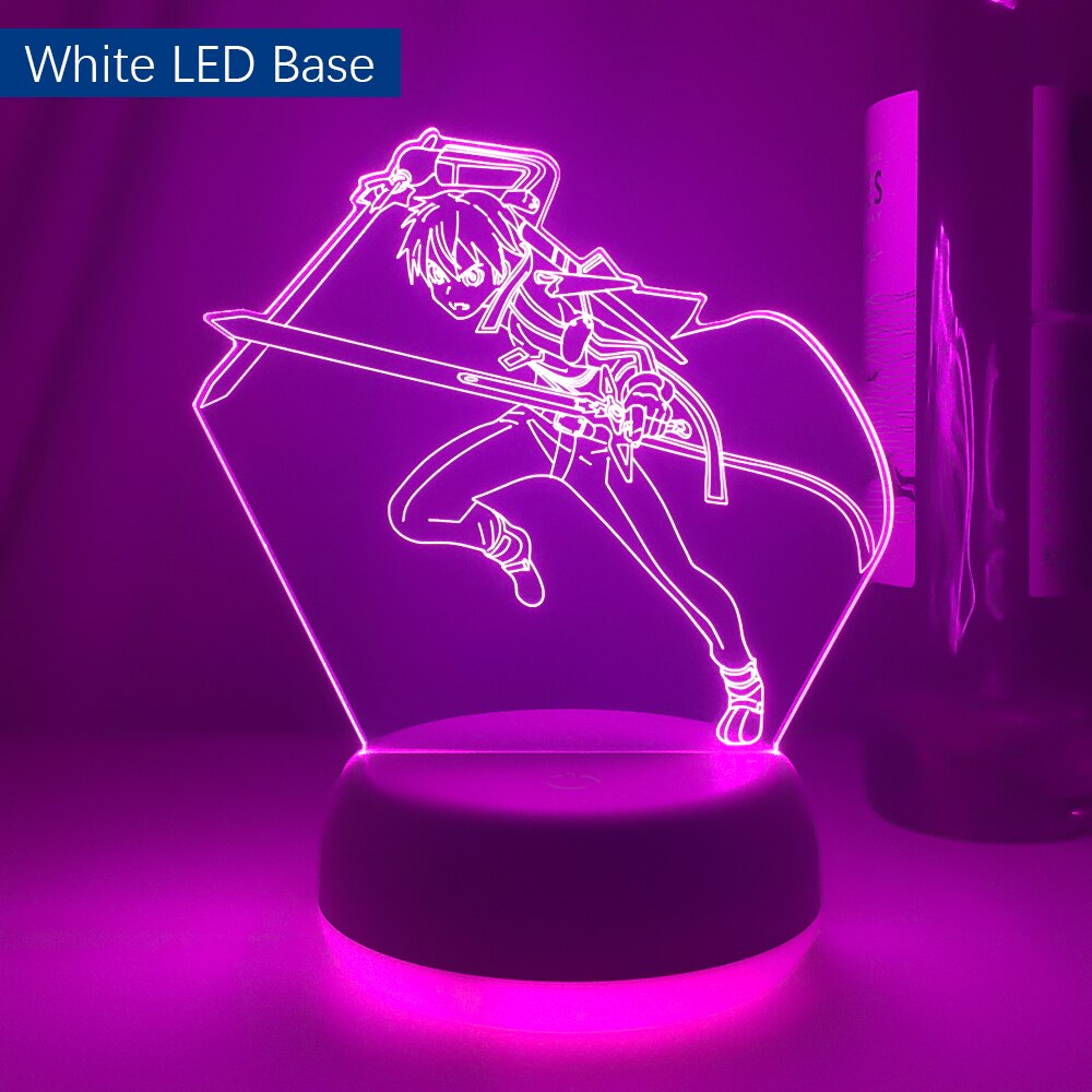 Anime 3d Lamp Sword Art Online Kirito Figure for Bedroom Decor Nightlight Birthday Gift Indoor Led Night Light Manga SAO