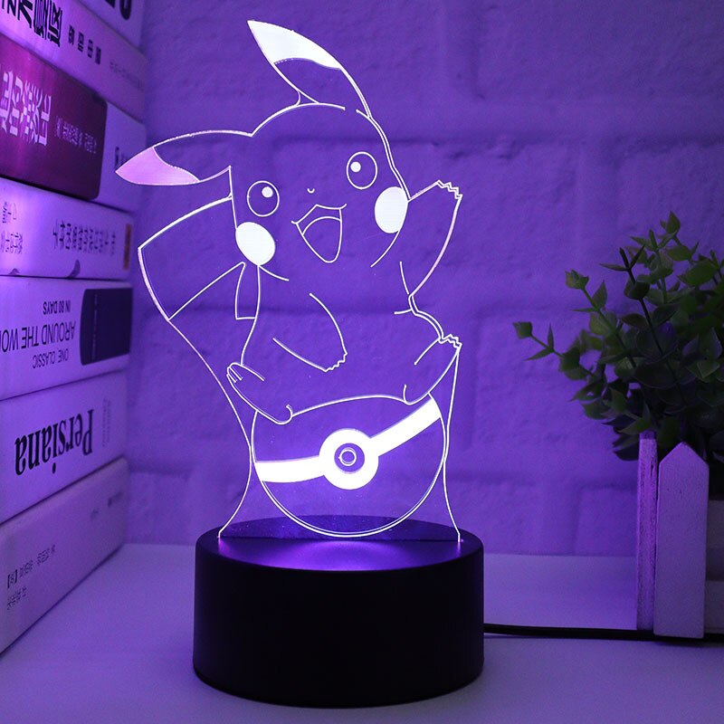 18 Style Pokemon 3D Led Night Light Pikachu Charizard Anime Action Figures Model Logo Lamp Collection Faith Atmosphere Light toy