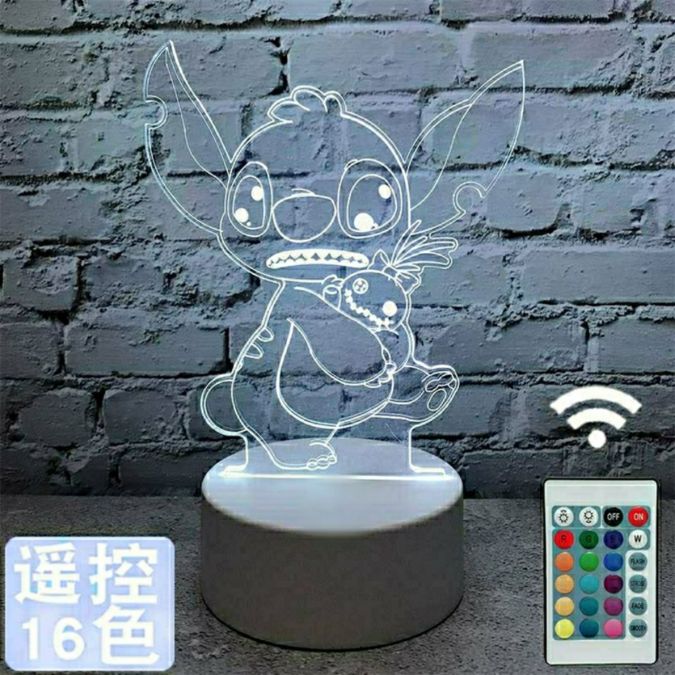 Disney Stitch 3D Anime Night Light Cartoon Action Figure LED Desk Lamp 7 Colors Change RBG Lamp Room Decor Kids Baby Gift