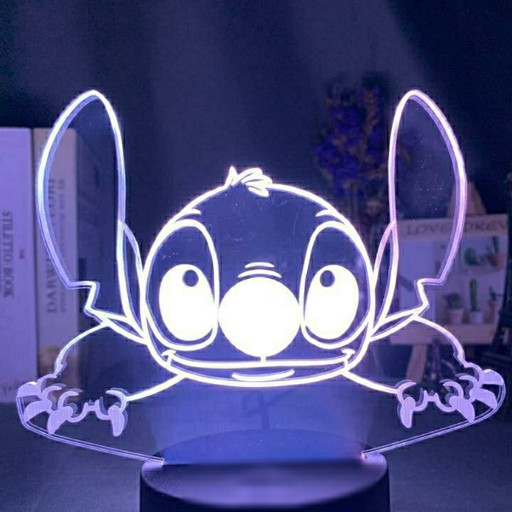 Disney Stitch 3D Anime Night Light Cartoon Action Figure LED Desk Lamp 7 Colors Change RBG Lamp Room Decor Kids Baby Gift