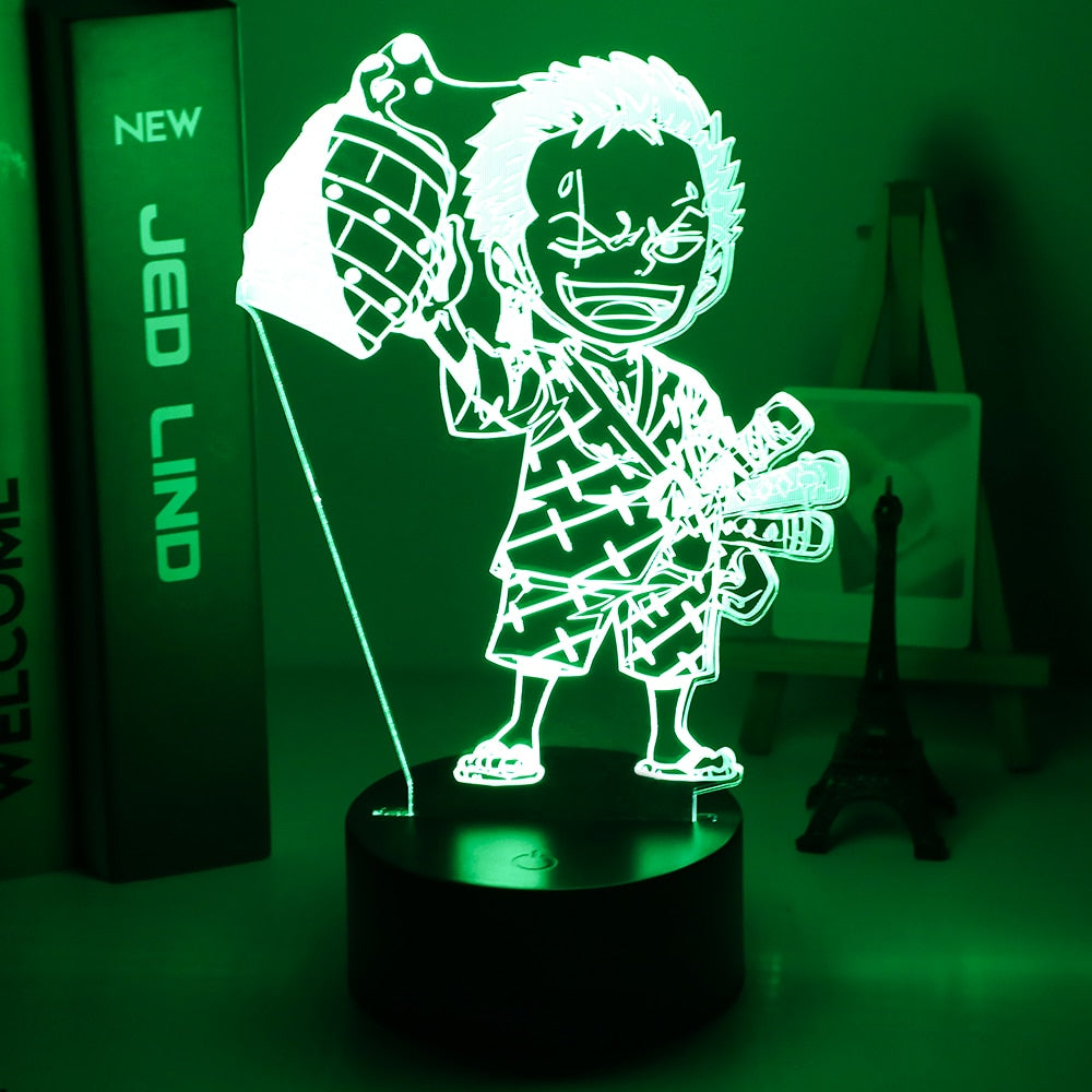 ONE PIECE Anime Night 3D LED Lamp Night Lamp Desktop 7/16 Color Touch Color Changing Light Children Toy Birthday Christmas Gifts