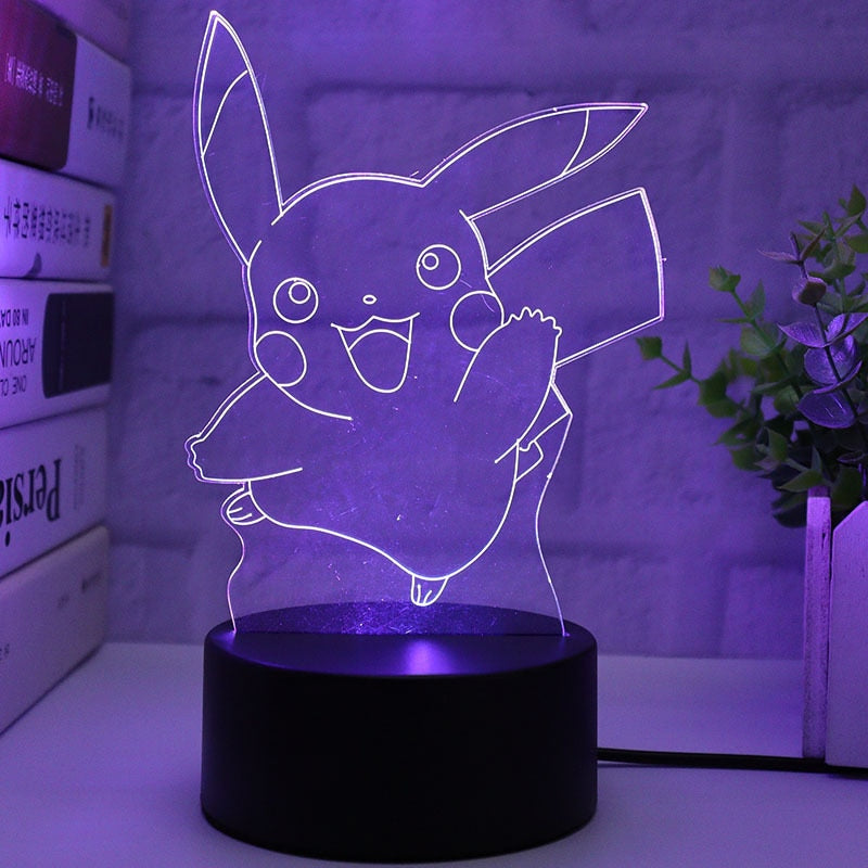 18 Style Pokemon 3D Led Night Light Pikachu Charizard Anime Action Figures Model Logo Lamp Collection Faith Atmosphere Light toy