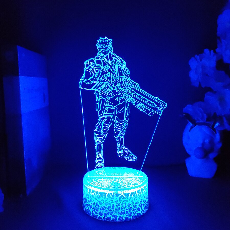 Game Overwatch DVA Figurine 3D Illusion Lamp Computer Room Desktop Otaku Light Home Decoration Holiday Atmosphere Lighting Decor