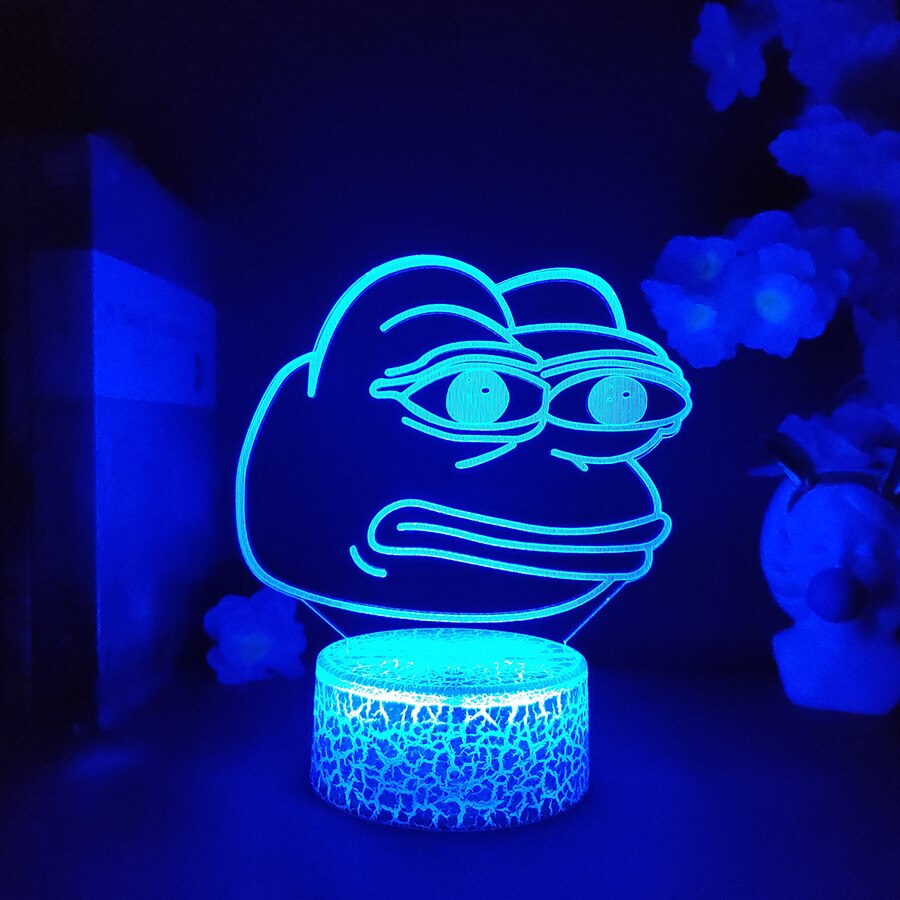 Kawaii Peepo Frog LED Table Lamp Cool New Year Xmas Gift for Kids Friends Holiday Party Lighting Decoration Cute Sad Frog Lights