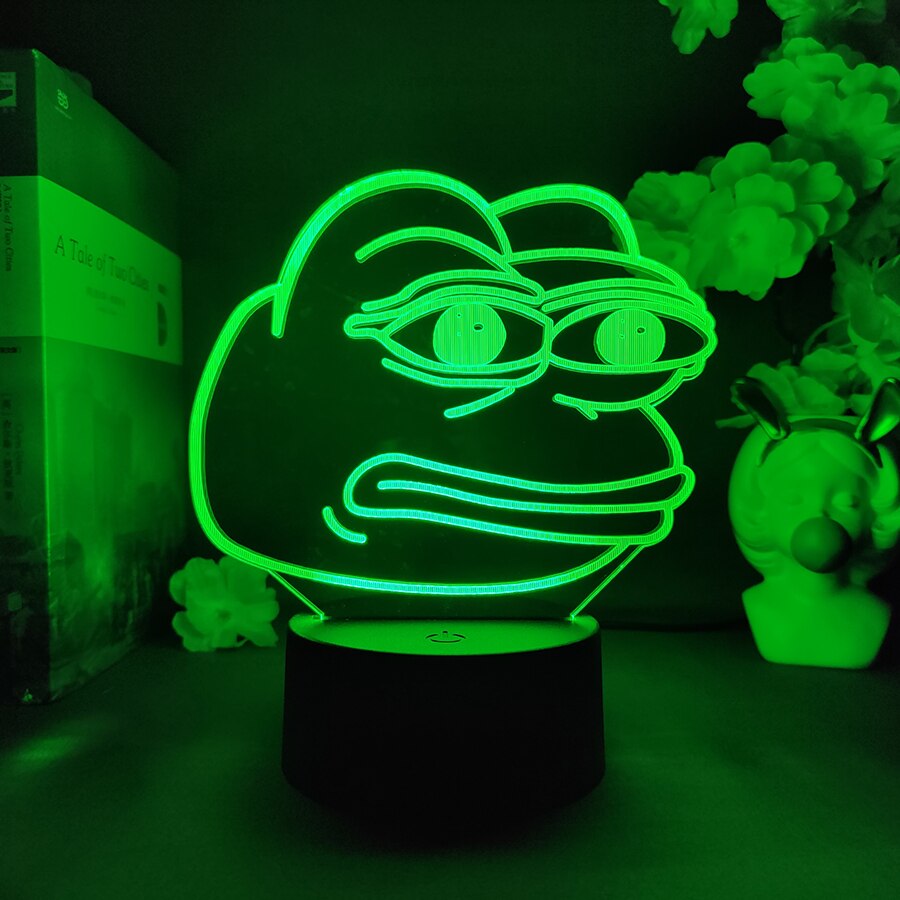 Kawaii Peepo Frog LED Table Lamp Cool New Year Xmas Gift for Kids Friends Holiday Party Lighting Decoration Cute Sad Frog Lights