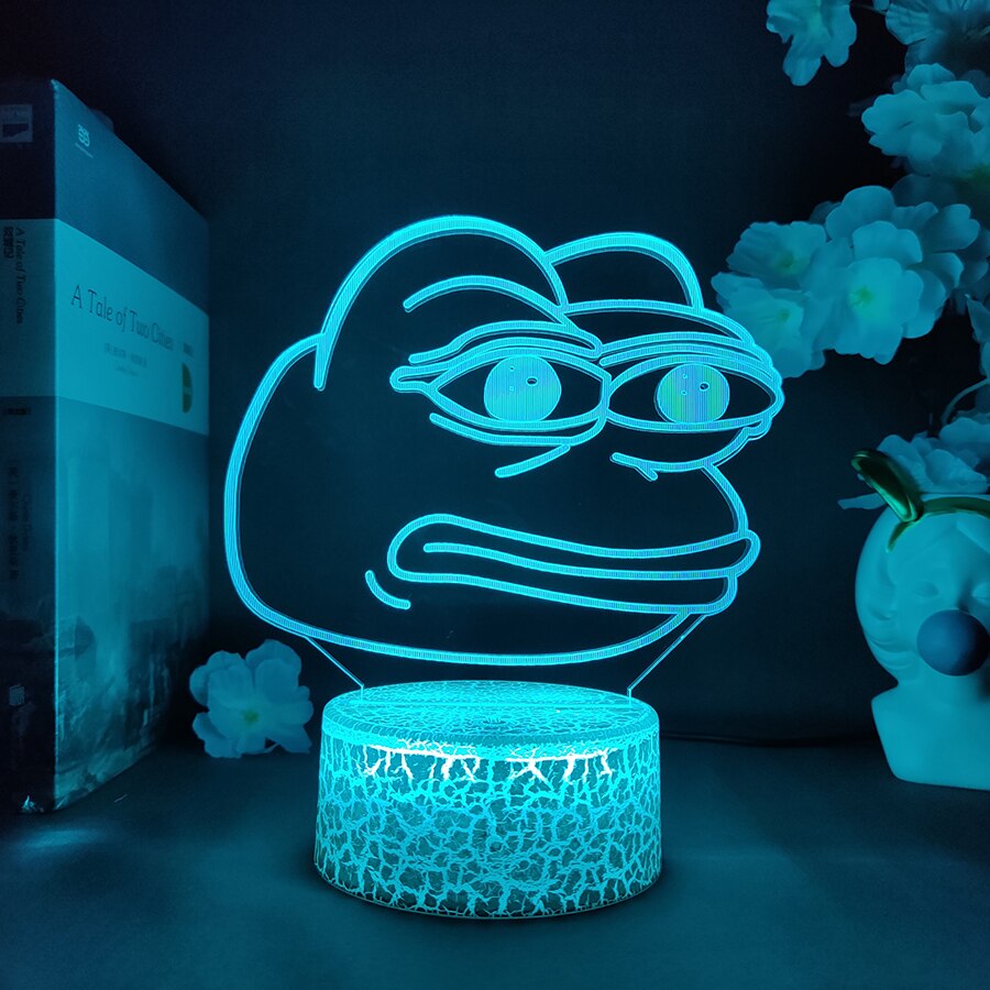 Kawaii Peepo Frog LED Table Lamp Cool New Year Xmas Gift for Kids Friends Holiday Party Lighting Decoration Cute Sad Frog Lights