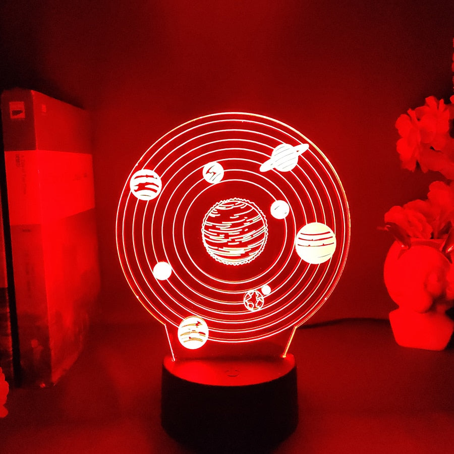 Universe Lamp Solar System 3D Visual Nightlight Educational Toy Lights Cool Birthday Gift for Kids Child Present Bedroom Decor