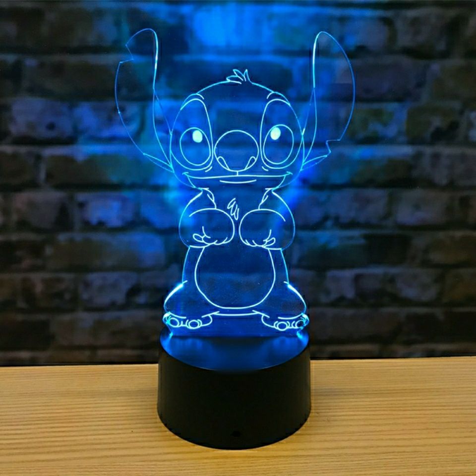 Disney Stitch 3D Anime Night Light Cartoon Action Figure LED Desk Lamp 7 Colors Change RBG Lamp Room Decor Kids Baby Gift