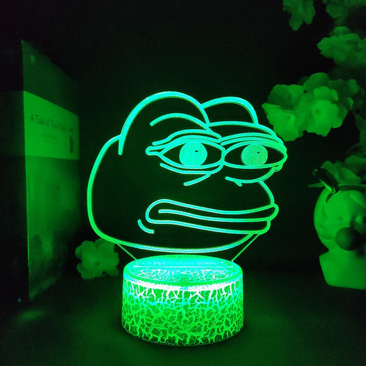 Kawaii Peepo Frog LED Table Lamp Cool New Year Xmas Gift for Kids Friends Holiday Party Lighting Decoration Cute Sad Frog Lights