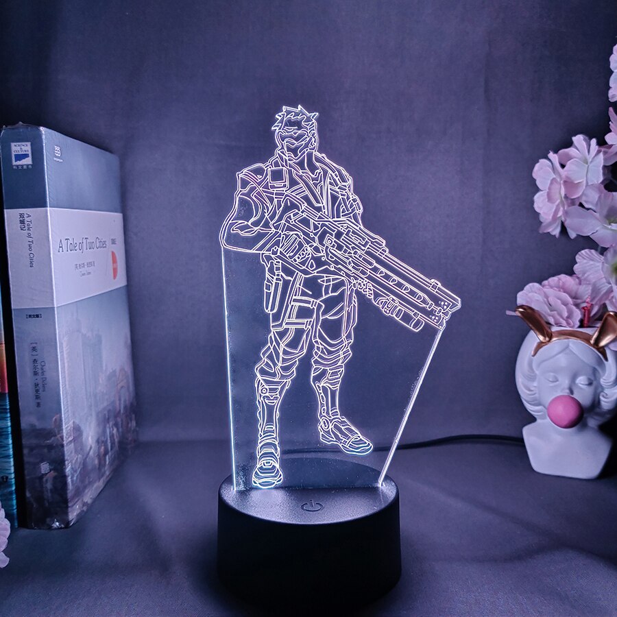 Game Overwatch DVA Figurine 3D Illusion Lamp Computer Room Desktop Otaku Light Home Decoration Holiday Atmosphere Lighting Decor