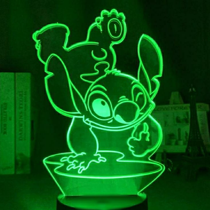 Disney Stitch 3D Anime Night Light Cartoon Action Figure LED Desk Lamp 7 Colors Change RBG Lamp Room Decor Kids Baby Gift