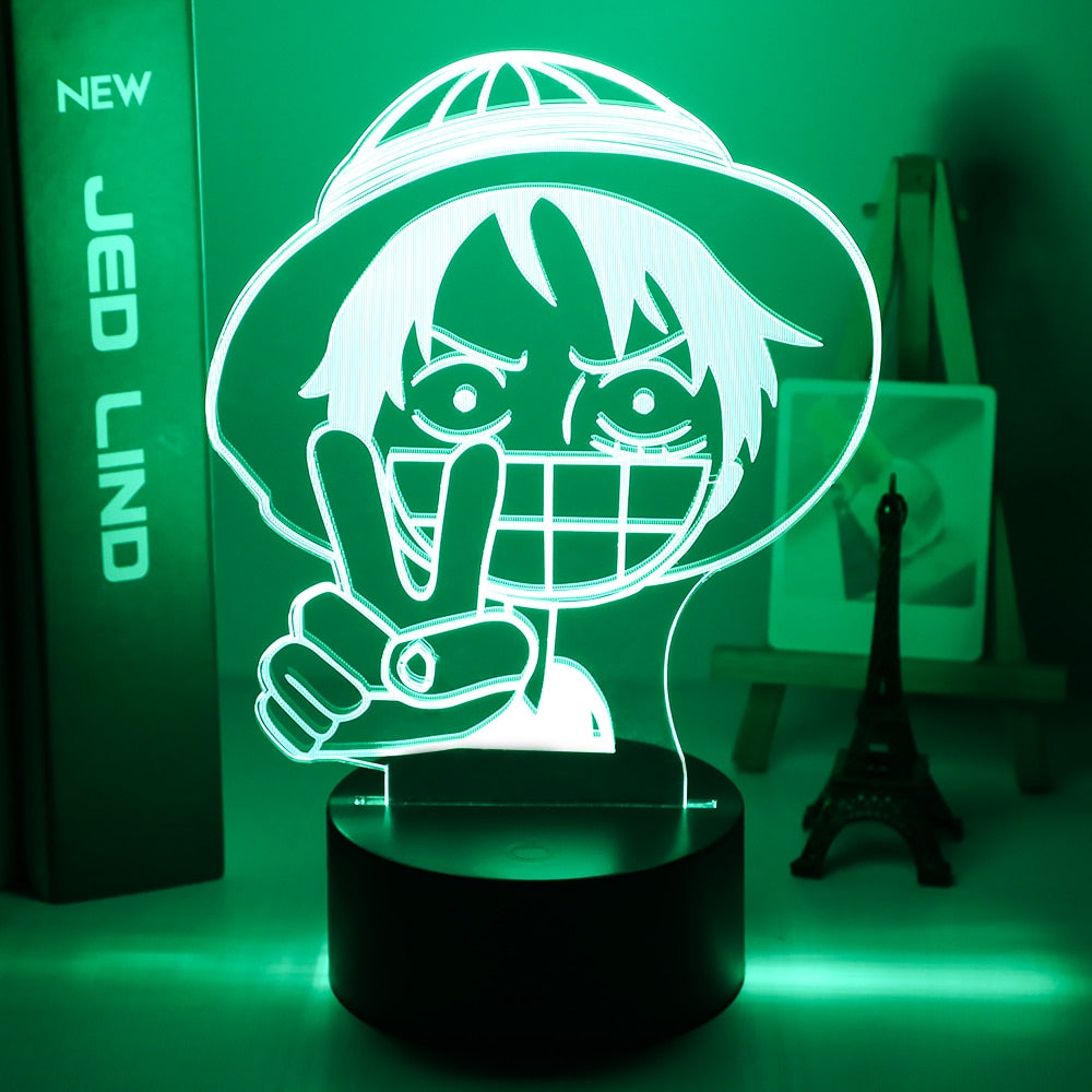 ONE PIECE Anime Night 3D LED Lamp Night Lamp Desktop 7/16 Color Touch Color Changing Light Children Toy Birthday Christmas Gifts