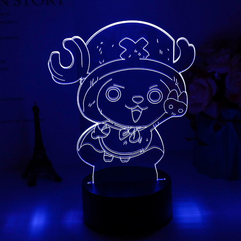 ONE PIECE Anime Night 3D LED Lamp Night Lamp Desktop 7/16 Color Touch Color Changing Light Children Toy Birthday Christmas Gifts