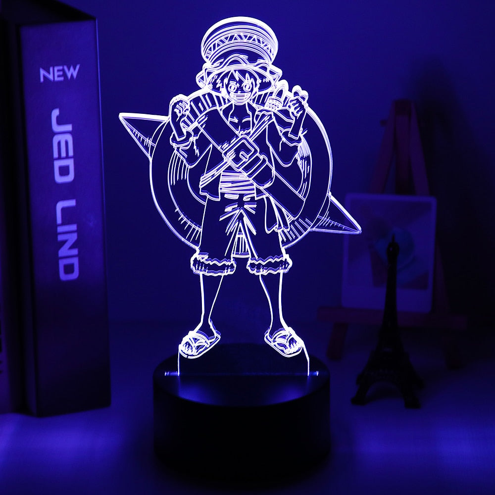 ONE PIECE Anime Night 3D LED Lamp Night Lamp Desktop 7/16 Color Touch Color Changing Light Children Toy Birthday Christmas Gifts