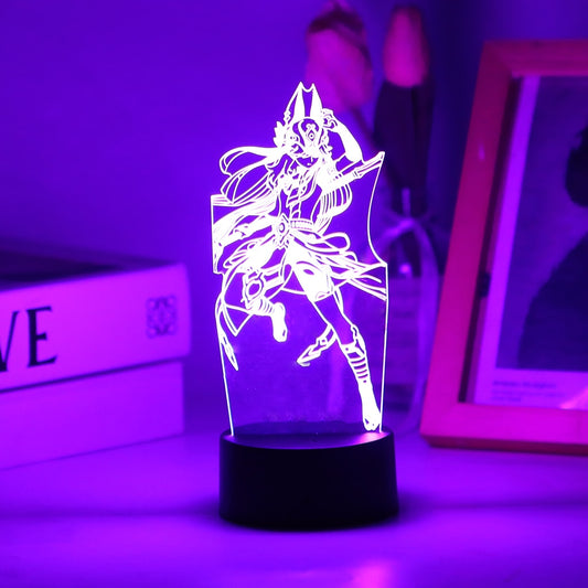 Genshin Impact Anime Night Light Game Figure Yunjin Lamp Shenhe Room Decor Kids Gift Acrylic Board And Base Are Sold Separately