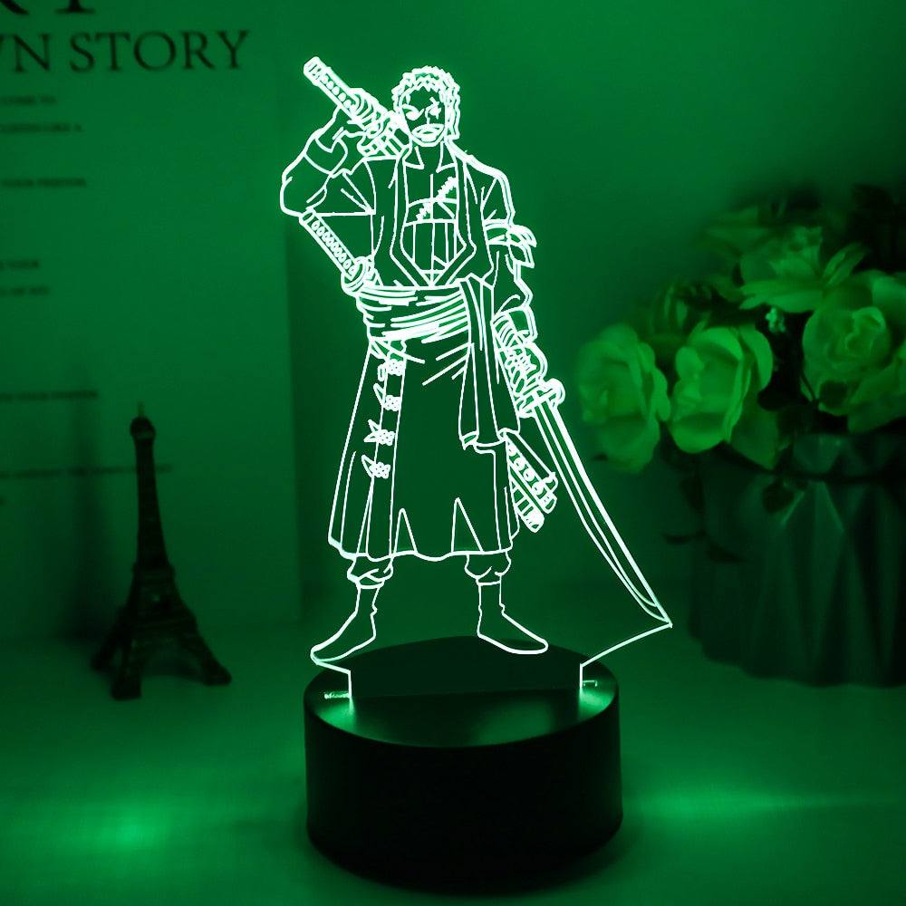 ONE PIECE Anime Night 3D LED Lamp Night Lamp Desktop 7/16 Color Touch Color Changing Light Children Toy Birthday Christmas Gifts