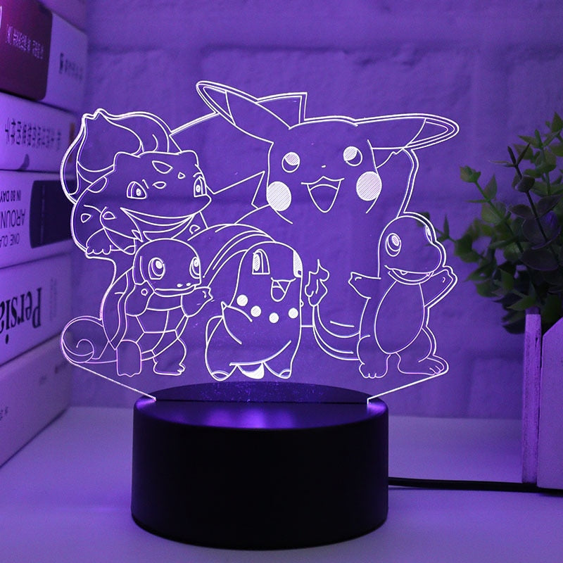 18 Style Pokemon 3D Led Night Light Pikachu Charizard Anime Action Figures Model Logo Lamp Collection Faith Atmosphere Light toy