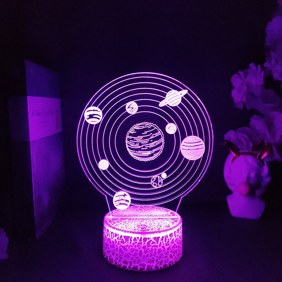 Universe Lamp Solar System 3D Visual Nightlight Educational Toy Lights Cool Birthday Gift for Kids Child Present Bedroom Decor