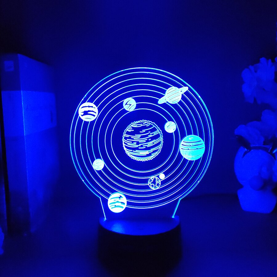 Universe Lamp Solar System 3D Visual Nightlight Educational Toy Lights Cool Birthday Gift for Kids Child Present Bedroom Decor