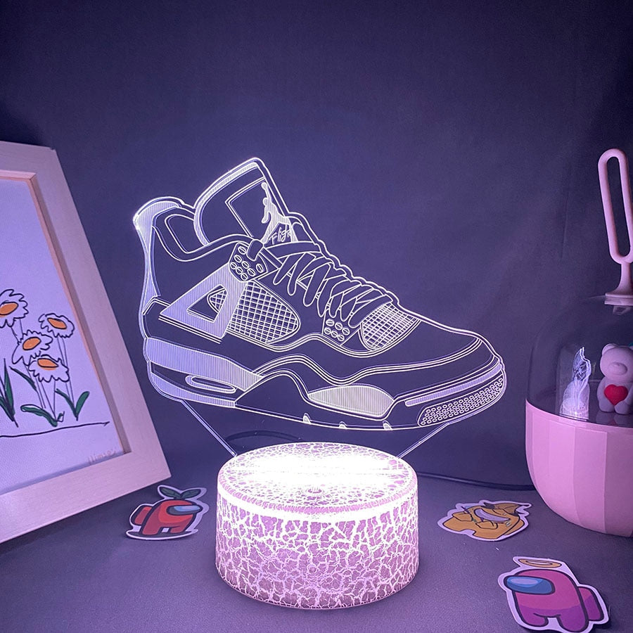 Sneakers 3D LED Neon Night Lights Birthday Gifts for Friends Bedroom Table Decor Otaku Lava Lamp Party Club Decoration Fans Gift