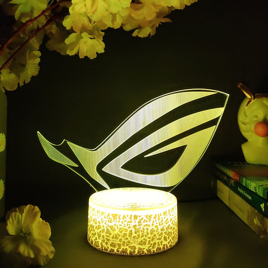 ROG 3D LED Lamp Cool Gaming Room Setup Lighting Decoration for Gamers Bedroom Cute Room Decor Game Logo Lamps Republic of Game