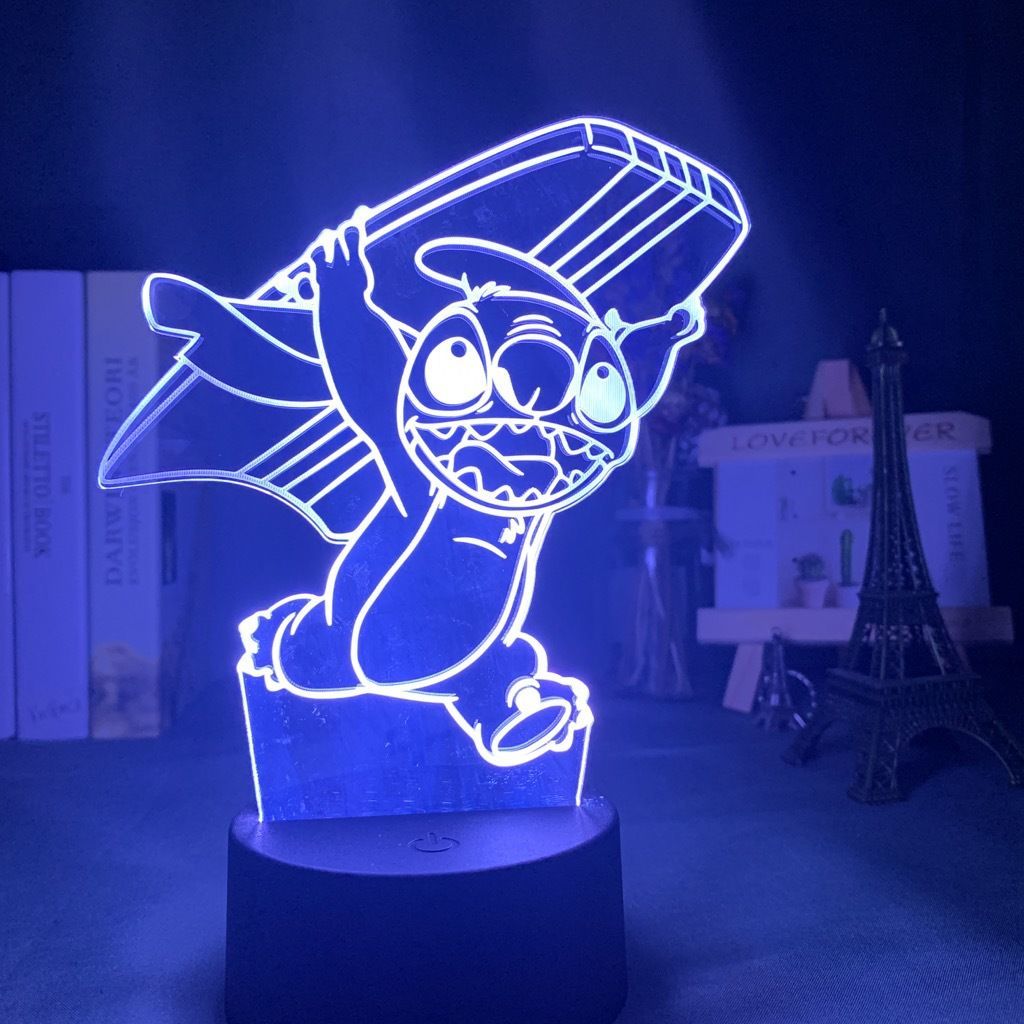 Disney Stitch 3D Anime Night Light Cartoon Action Figure LED Desk Lamp 7 Colors Change RBG Lamp Room Decor Kids Baby Gift